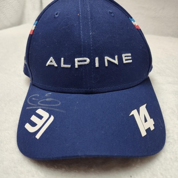 Alpine F1 Racing Team Hat Snap Back Mens Blue New Era Signed Esteban Ocon #31 - Picture 2 of 10